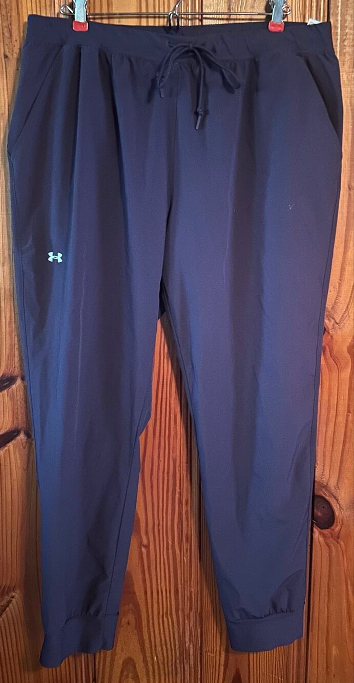 Under Armour Mens Tricot Joggers Training Track Pants Sz XL Loose Navy Blue Gym
